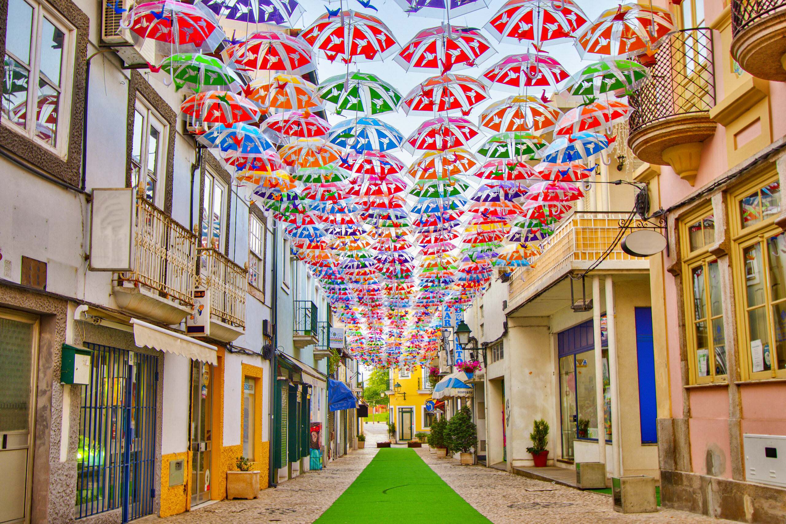 Umbrella Street in Agueda, Portugal
