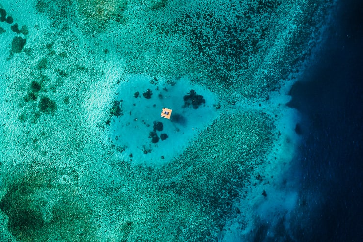 Aerial view of The Underwater Room, Manta Resort, Zanzibar