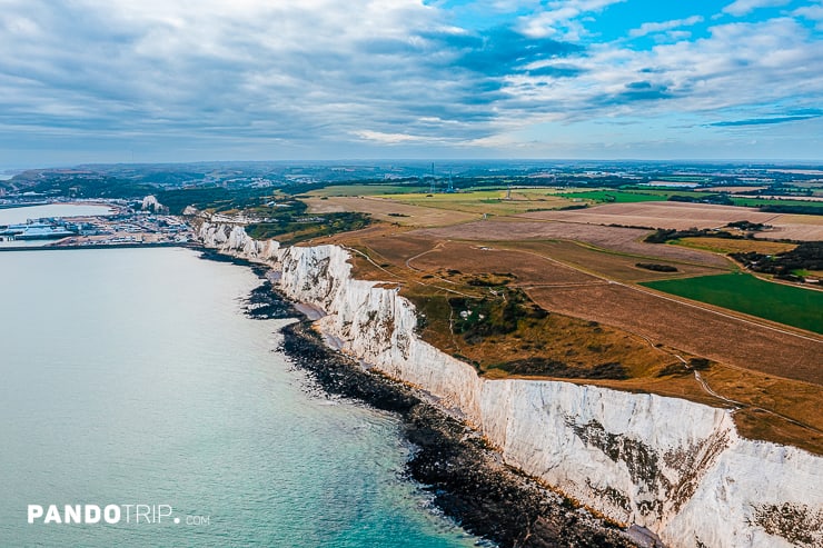 Aerial view of the White Cliffs of Dover