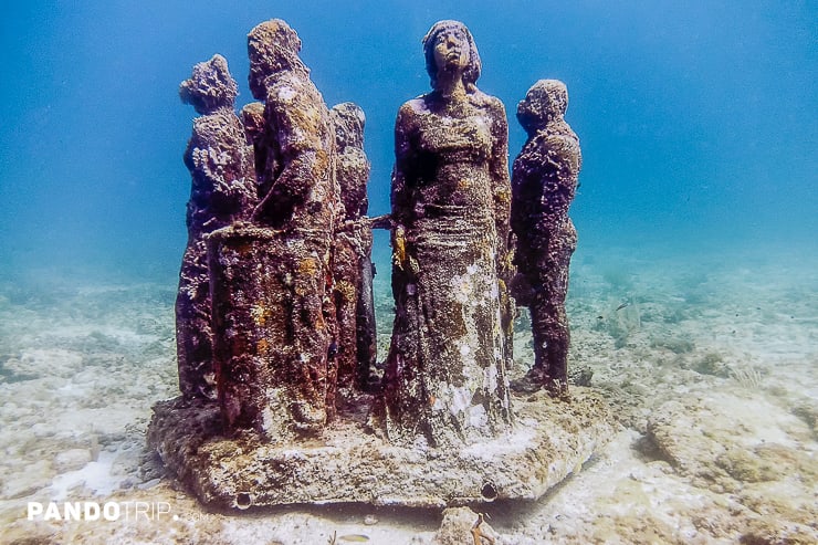 Sculptures at Cancun Underwater Museum of Art