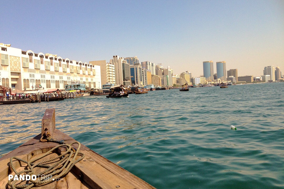 View from a traditional abra on Dubai Creek