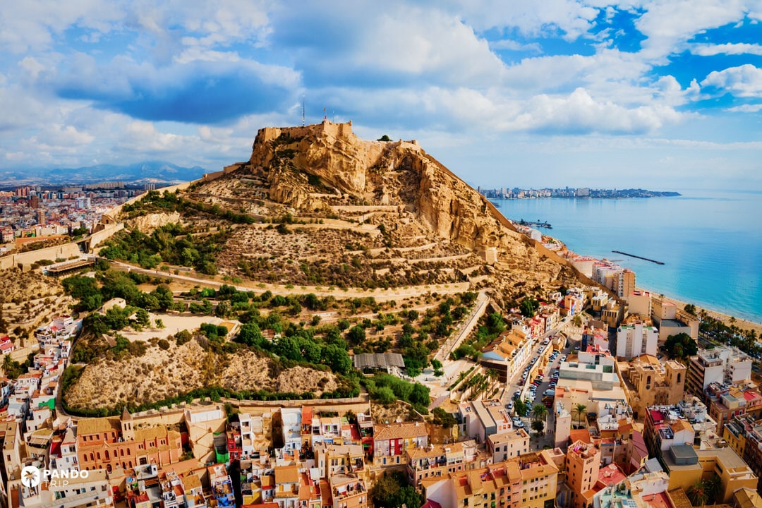 Santa Barbara Castle sprawling over rocky Mount Benacantil above Alicante’s Mediterranean coast
