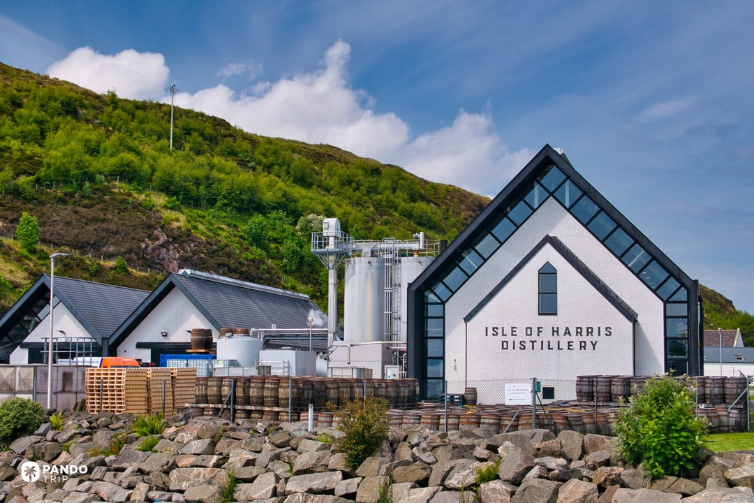 Isle of Harris Distillery buildings in Tarbert, Outer Hebrides.