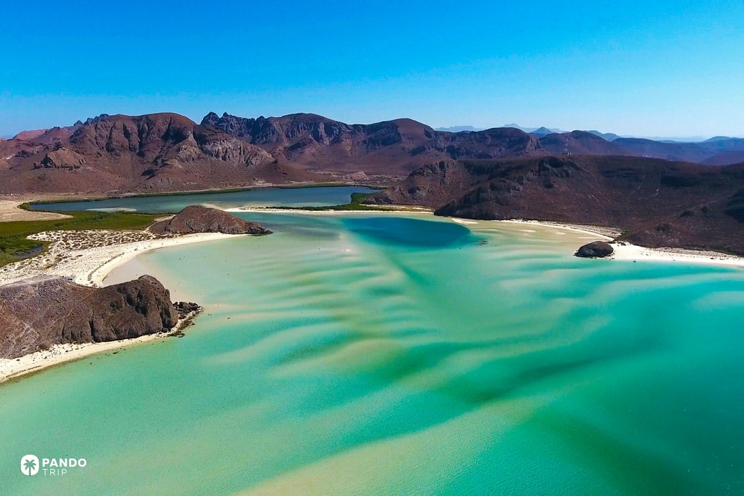 View of Puerto Balandra bay and lagoon in Baja California Sur, Mexico
