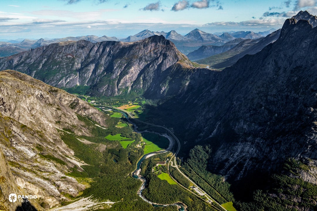 View from Troll Wall over Romsdalen Valley